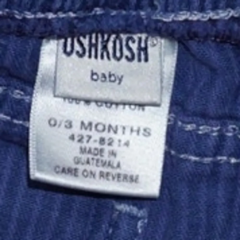 OshKosh B’gosh Baby Railroad-Stripe Carpenter Pants | Blue Utility Pockets |0–3M
